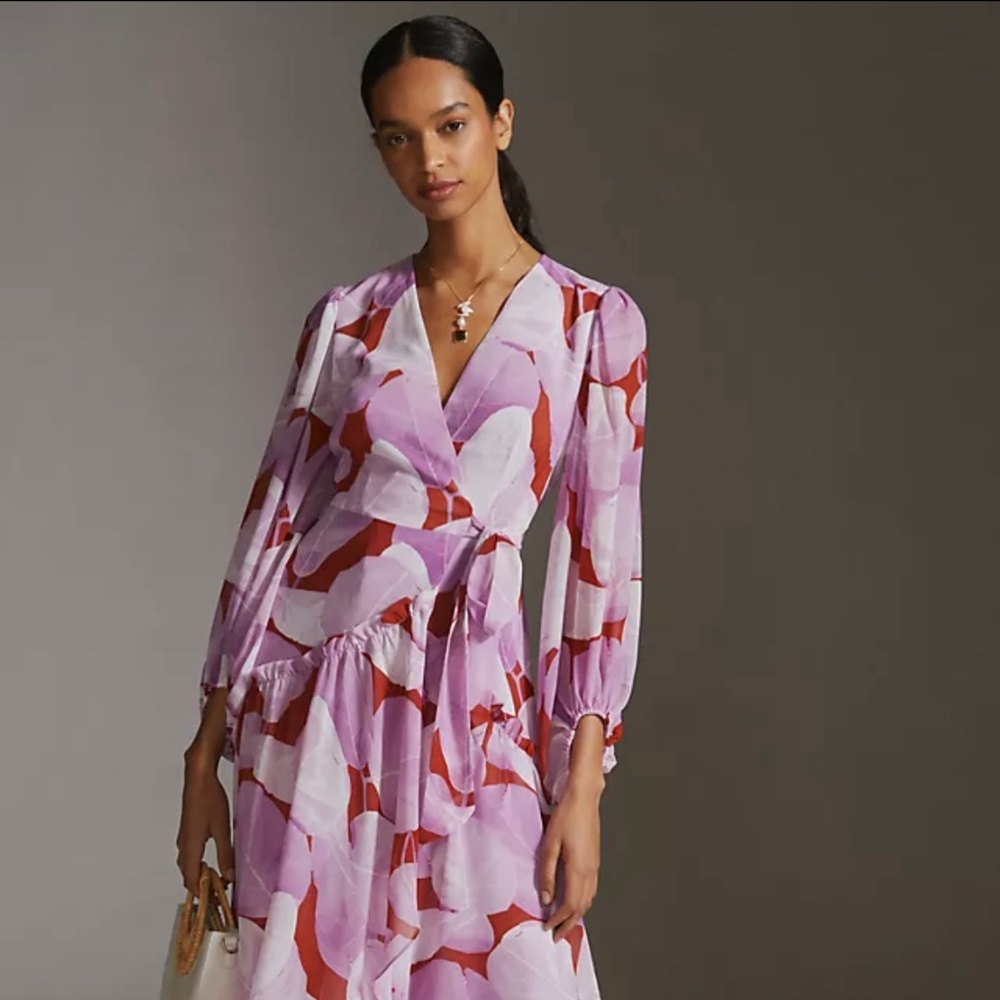Anthropologie Hutch Geo Wrap Maxi Dress